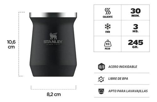 Combo Stanley Clásico, Termo Classic 940ml + Mate Acero Inox - Imagen 6