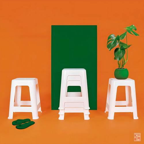 Banqueta Banco Taburete Plástico Resistentes Liso Blanco - Imagen 5