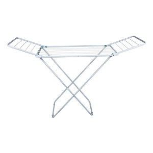 Tender Tendedero Para Ropa Pie Acero Plegable Con Alas Mor Blanco