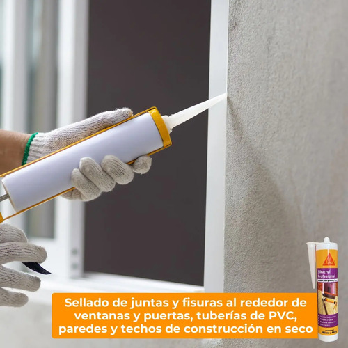 Sellador Sikacryl Profesional Grietas Cartucho X 280ml Sika - Imagen 7
