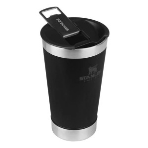 Vaso Stanley De Acero Inoxidable Para Frío, 473 Ml, Con Tapa Negro Liso