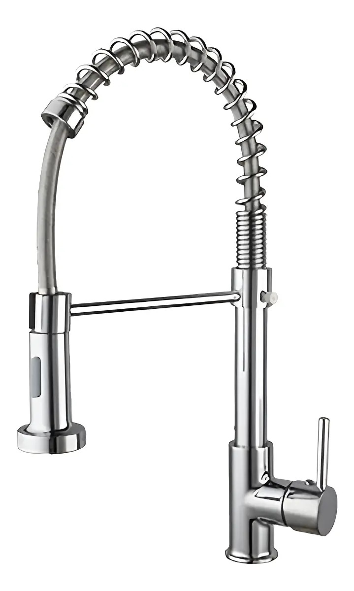 Grifo Canilla Monocomando 360º Cocina Baño Acero Inoxidable Acabado Cromado Color Plateado