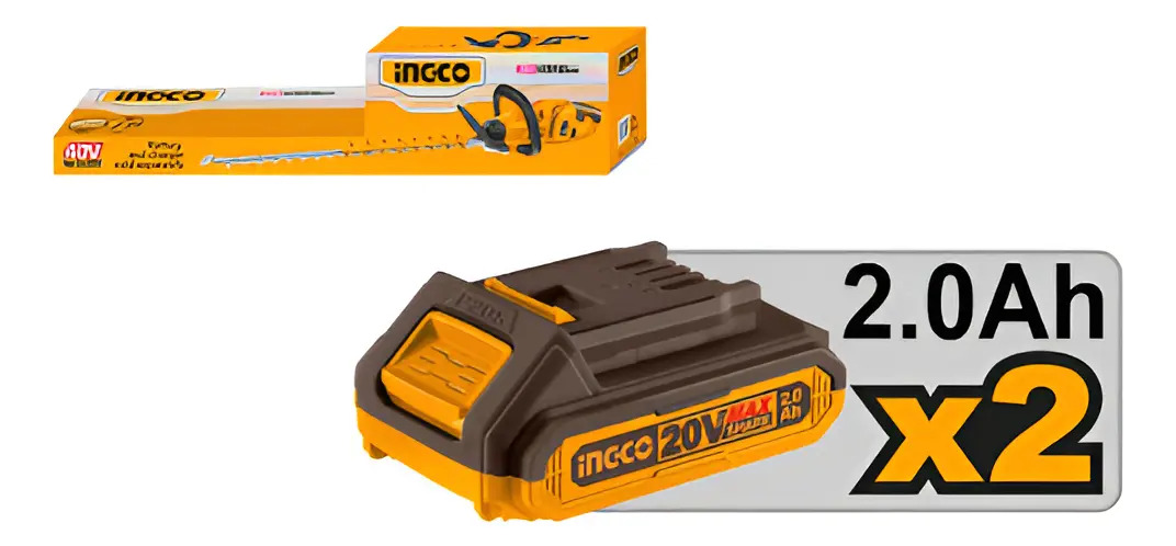 Corta Cerco A Bateria 650mm 40v Bateria P20s Ingco Brushless Color Amarillo - Imagen 3