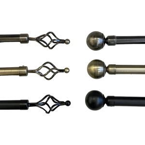 Barra Cortina Extensible Acero Inoxidable 1-2m 28mm Negro Lumiere Con Kit 11 Espiral Negro