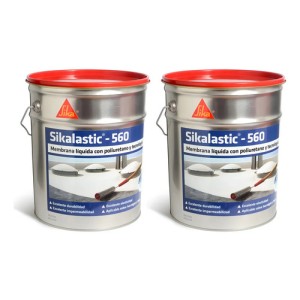 Membrana Liquida Sikalastic 560 Con Poliuretano Combo 20+20 Kgs. - Color Blanco Mate
