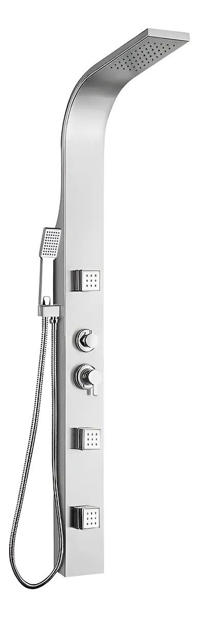 Columna De Ducha Inox Doble Duchero + 3 Jets + Monocomando