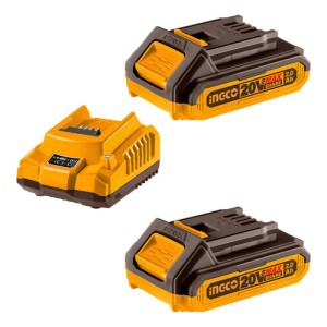 Set De 2 Baterias 20v 2ah Incluye Cargador Ingco Fbcpk1222