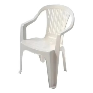 Silla Plastica Con Posabrazos Titan Blanca Gardenlife Color Blanco