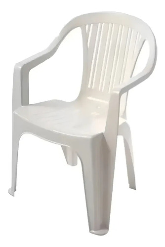 Silla Plastica Con Posabrazos Titan Blanca Gardenlife Color Blanco