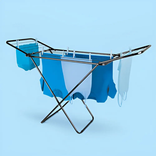 Tender Para Ropa Con Alas Reforzado Plegable Varillas Negro - Imagen 3