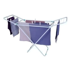 Tender Tendedero Para Ropa Pie Acero Plegable Con Alas Mor Blanco