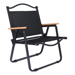 Silla Reposera Plegable De Lona Y Aluminio Portatil Playera Color Negro