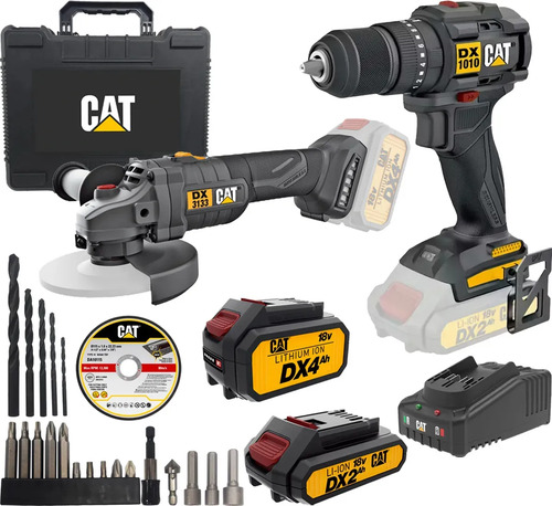 Combo Taladro Amoladora Inalámbrica18v Caterpillar C/batería