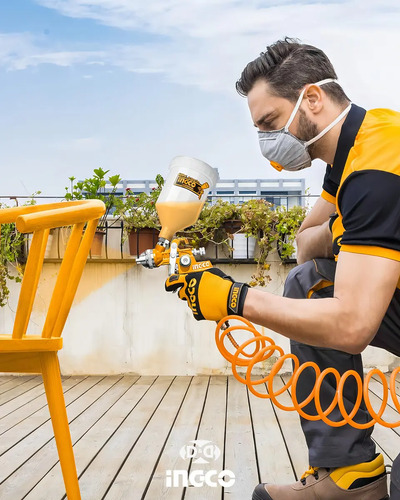 Pistola Pintar 1,4mm Auto Tunig Ingco Asg1061 600cc Color Anaranjado - Imagen 6