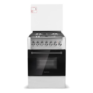 Cocina Smartlife Combinada 4 Hornallas Grill 57x57 Inox Color Plateado