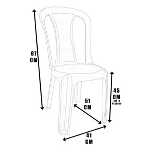 Kit De 10 Sillas Bistró De Plástico Resistentes De Brasil, 182 Kg, Color Blanco