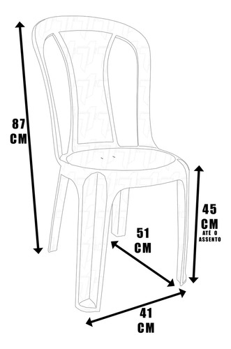 Kit De 10 Sillas Bistró De Plástico Resistentes De Brasil, 182 Kg, Color Blanco