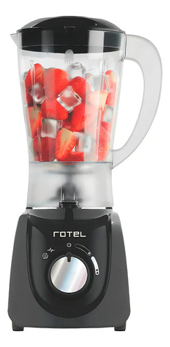Licuadora Rotel 2.1l 520w Plástico Negra Función Turbo Y Pica Hielo Negro