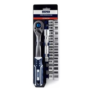 Juego Set Tubos Bocallave Crique 1/2'' Portatil Bremen 6x Color Cromado