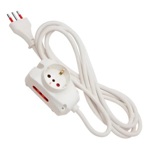 Alargue Zapatilla 1 Schuko + 2 3 En Linea 3 Mts