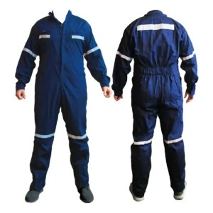 Mameluco Overol Trabajo Poplin Azul Con Reflectivo Slender