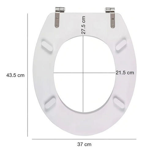 Asiento Tapa De Inodoro Water Universal Blanca Madera Blanco - Imagen 4