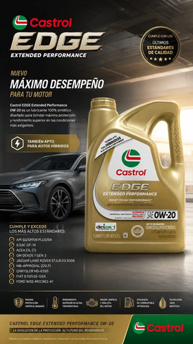 Aceite Castrol Edge Sintético 0w-20 Acea C6/c5 Tyt 4,73l - Imagen 3