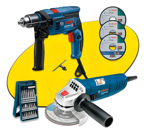 Bosch Professional GSB 13 RE + GWS 850 Corriente eléctrica