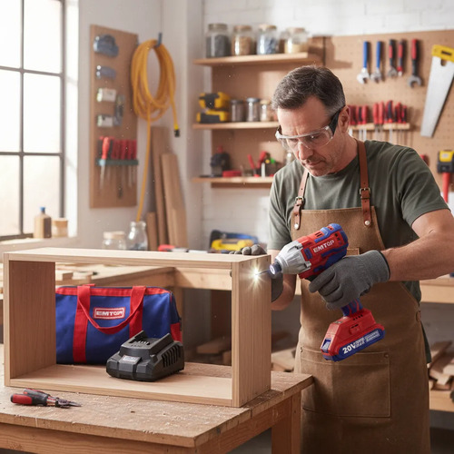 Destornillador Inalámbrico Emtop De Impacto Brushless Rojo Azul 6.35mm Rojo Y Azul - Imagen 3