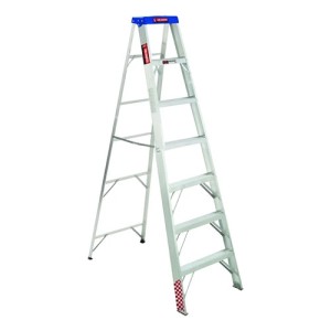 Escalera Tijera De Aluminio Peldaños Con 7 Escalones Y Extensible Gris
