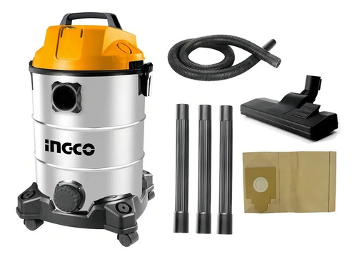 Aspiradora 30lts 1300w Ingco Vc13301 - Smf Color Plateado - Imagen 2