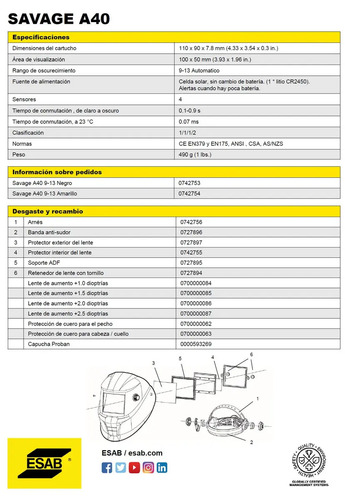 Esab A40 Savage Negra - Imagen 5