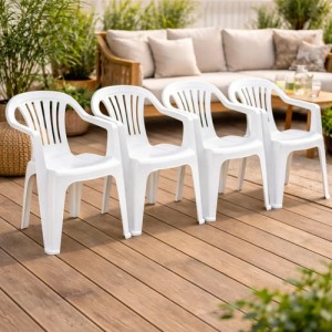 Silla Plástico Mor Reforzada Única Con Filtro Set 4 Unidades