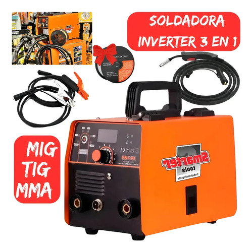 Soldadora Inverter Smarter 120a Mig Tig Mma 3en1 + 1kalambre - Imagen 2