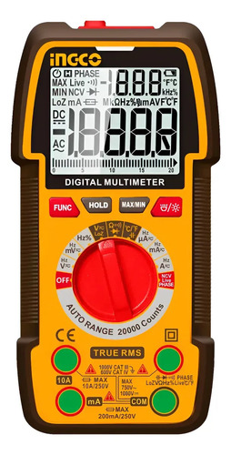 Tester Multimetro Digital 1000v Dc/ac Ingco Dm410003