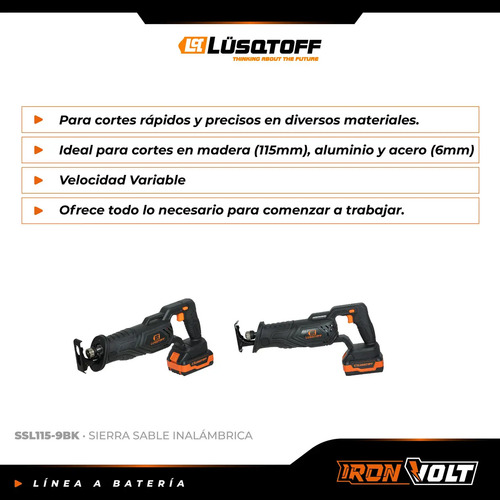 Sierra Sable Inalambrica A Bateria Profesional 4 Ah Ssl115-9 - Imagen 9