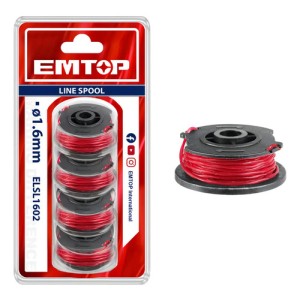 Set 4 Tanza 1.6mm 5 Mts Para Bordeadora Emtop Rojo