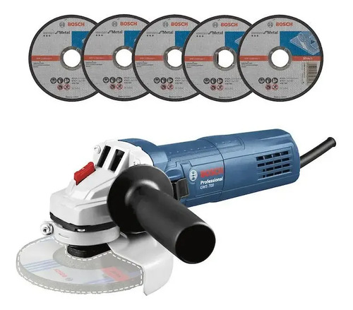 Amoladora Angular Bosch 4-1/2 Gws700 700w C/ 5 Discos| Ynter