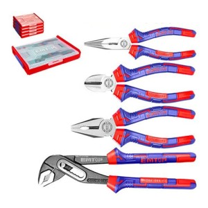 Packx4 Alicate 6'' Pinza7'' Y 8'', Pico Loro10''+ Caja Emtop