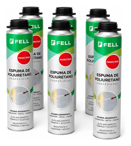 Espuma Poliuretano Proyectable Expandido Pack 6 Unidades