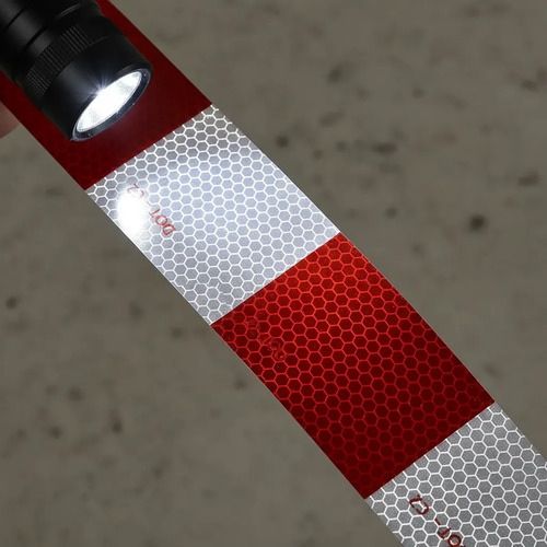 Rollo Cinta Reflectiva Auto Adhes Rojo Y Blanco 45 Mt X 5 Cm - Imagen 3