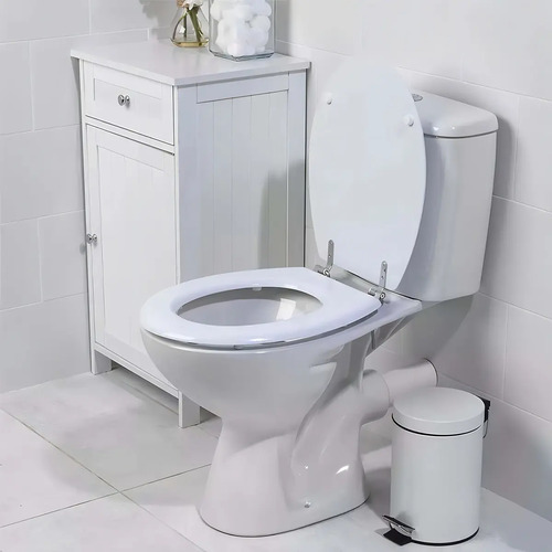 Asiento Tapa De Inodoro Water Universal Blanca Madera Blanco - Imagen 3