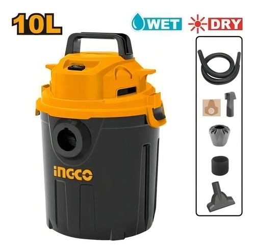 Aspiradora 10l Seco Humedo Vc10101 Tanque Plastico Ingco Tyt