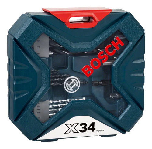 Maletín X-line Bosch 34 Pzs Para Taladrar Y Atornillar