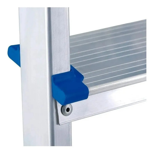 Escalera Aluminio Mor 4 Escalones 85cm Altura Utilizable Color Plateado/azul - Imagen 6