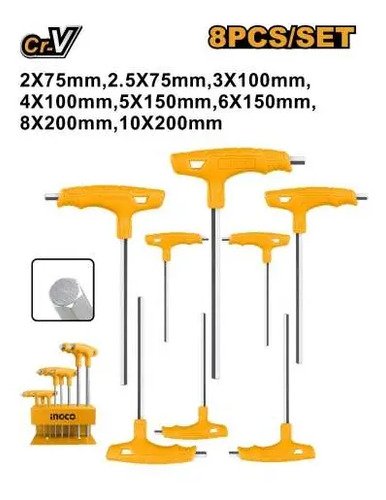 Llave allen en t Ingco HHKT80818 - Imagen 2