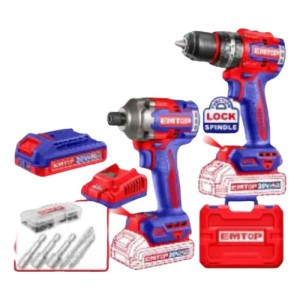 Kit Taladro + Atornillador De Impacto Eckl20277 Emtop