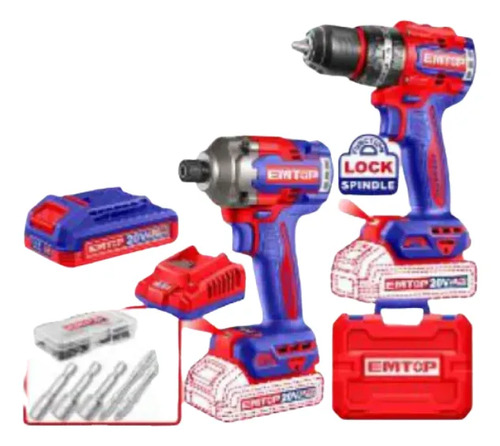 Kit Taladro + Atornillador De Impacto Eckl20277 Emtop