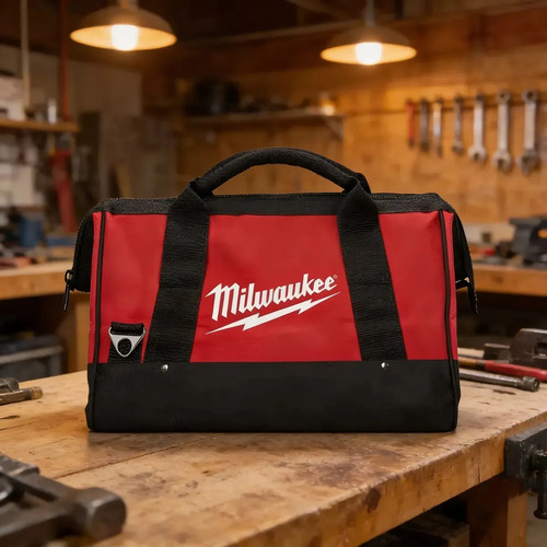 Bolso Milwaukee Porta Herramientas Heavy Duty Resist Al Agua Color Negro Y Rojo Negro/rojo - Imagen 3