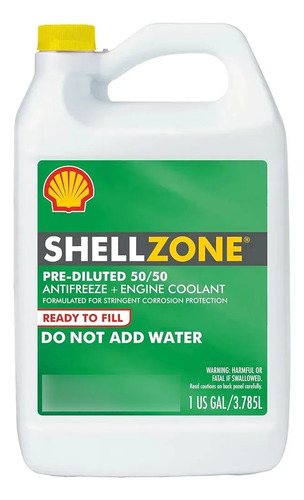 Agua Para Radiador Refrigerante Verde 3,8l Shellzone - Usa